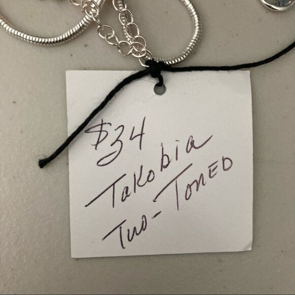 TAKOBIA Two Toned Silver and Gold  Tone Necklace NWT - Picture 4 of 4